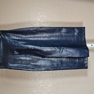 XS top.shop blue leather skirt